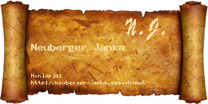 Neuberger Janka névjegykártya